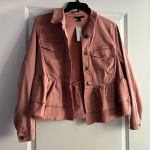 NWT Lane Bryant Pink Denim Jacket Size 18